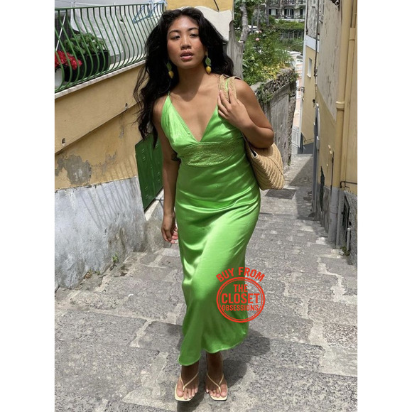 ZARA Slip Dress with Contrasting Lace NWT | Blogger Fave Size L - Picture 12 of 16